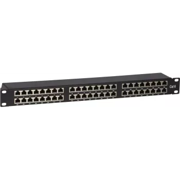 DS-IT CAT6 FTP 48 portu 19 inch 2U ekranēts sadales panelis, melns