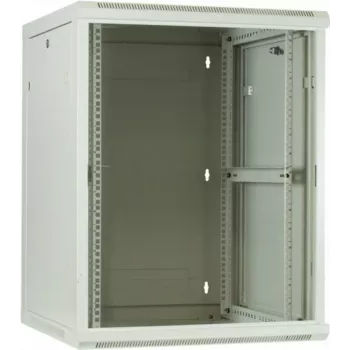 DSIT 12U sienas servera skapis ar stikla durvīm, balts, 600x600x635 mm