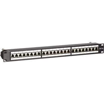 DSIT CAT 6a STP 24 portu 19 inch plaukta sadales panelis