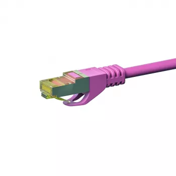 DSIT RJ45 tīkla kabelis S/FTP (PiMF) Cat.7, rozā, 50m (DC-79-500)