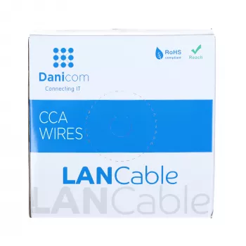 DSIT CAT6 S/FTP tīkla kabelis AWG 27/7 elastīgs 100 m pelēks CCA