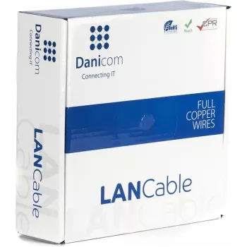 DSIT DANICOM DC-SFTP6A-50S-DCA CAT6A S/FTP kabelis ar cietu vadītāju, 50 m, LSZH (Dca)