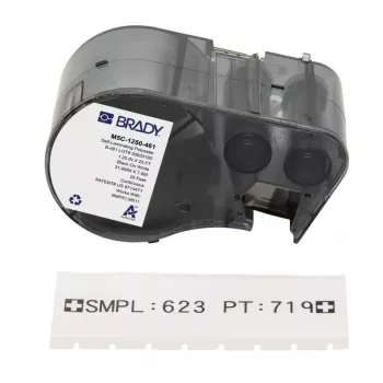 BRADY BMP51/BMP53/M511 Pašlaminējoša vinila vadu marķējuma etiķete, balta/caurspīdīga, 38,1 mm x 25,4 mm, 160 etiķetes/rulī
