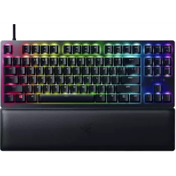 Vadu optiskā spēļu tastatūra Razer Huntsman V2 Tenkeyless, Clicky Purple slēdži, ziemeļvalstu izkārtojums, RGB, melna (RZ03-03941300-R3N1)