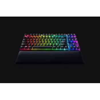 Vadu optiskā spēļu tastatūra Razer Huntsman V2 Tenkeyless, Clicky Purple slēdži, ziemeļvalstu izkārtojums, RGB, melna (RZ03-03941300-R3N1)