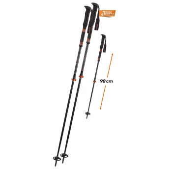 Komperdell Carbon C2 Ultralight slēpošanas pārgājienu nūjas - Melns/Oranžs