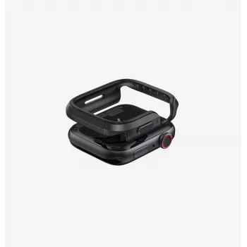 UNIQ Valencia Apple Watch 42mm maciņš Midnight Black – plāns TPU buferis, triecienabsorbējošs, pacelta maliņa