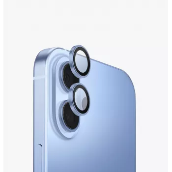 UNIQ Optix Aluminium kameras objektīva aizsargs ar aplikatoru Apple iPhone 17, zils
