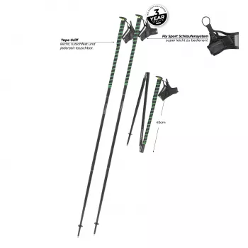 Komperdell FXP Composite Trail skriešanas nūjas - zaļas, 120 cm