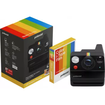 Polaroid Everything Box Now+ Gen 3 Black Instant Camera Kit ar 2x Color 600 Film Double Pack