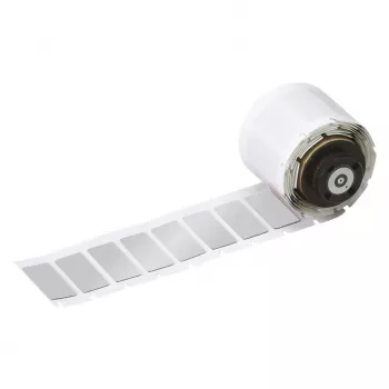 BRADY M710 etiķetes printerim - balti poliestera, 31,75 mm x 25,4 mm, pastāvīga līme, 2500 etiķetes/rullī