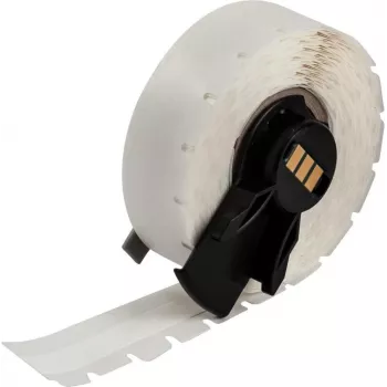 BRADY M6C-375-498 Pārvietojama daudzfunkcionāla vinila auduma etiķete, balta, 9,53 mm x 9,14 m