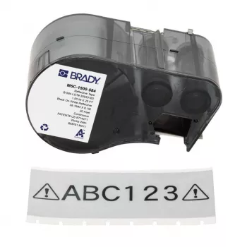 BRADY BMP51/BMP53/M511 termokameras etiķešu kasete, melns uz balta, 25,4 mm x 25,4 mm, 250 etiķetes