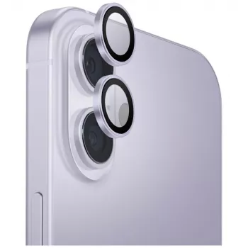 UNIQ Optix Aluminium iPhone 17 kameras lēcas aizsargs ar aplikatoru – Lavender