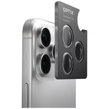 UNIQ Optix Aluminium iPhone 17 kameras lēcas aizsargs ar aplikatoru – Lavender