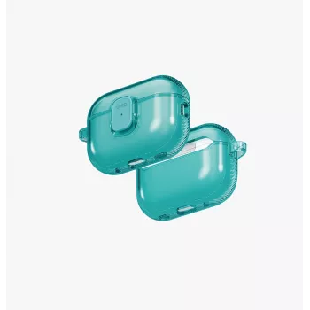 UNIQ Glase Pro Tirkīza Lock Case AirPods Pro (1. un 2. paaudzei) ar karabīni