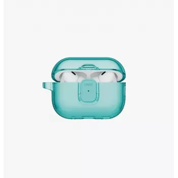 UNIQ Glase Pro Tirkīza Lock Case AirPods Pro (1. un 2. paaudzei) ar karabīni