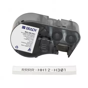 Brady M4C-250-7641 Pašlaminējošās vinila vadu marķēšanas etiķetes BMP51/BMP53, 38,1 mm x 19,05 mm, baltas/caurspīdīgas, 6,4 m ruļļos