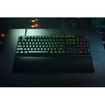 Vadu optiskā spēļu tastatūra Razer Huntsman V2, Linear Red slēdži, ziemeļvalstu izkārtojums, RGB, melna (RZ03-03930600-R3N1)