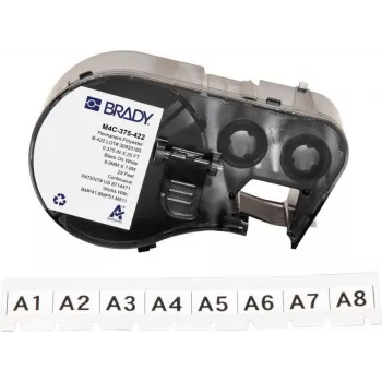 Brady M4C-375-422 Pašlaminējošu vinila etiķešu kasetne BMP41/BMP51/BMP53/M511 printeriem, balta, 25,4 mm x 6,4 m