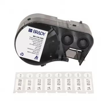 BRADY M5-118-7425 PermaSleeve termokrūmējamo etiķešu kasetne BMP51/BMP53/M511, balta, 38,1mm x 2,13m