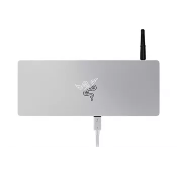 Razer Thunderbolt 4 Dock Mercury Chroma — 10-in-1 dokošanas stacija ar RGB apgaismojumu, 90W jaudas padevi, 8K/5K atbalstu, Gigabit Ethernet, UHS-II SD karšu lasītāju, 3x Thunderbolt 4, 3x USB-A, alumīnija korpuss