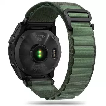 TECH-PROTECT NYLON PRO siksniņa Garmin Fenix 5 / 6 / 6 Pro / 7, 22mm QuickFit, Militāri zaļa