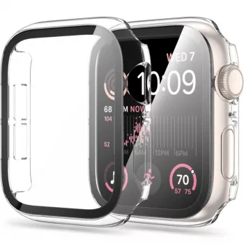 Tech-Protect Defense360 Apple Watch 44mm (Series 4/5/6/SE) aizsargmaciņš - pilna korpusa aizsardzība ar rūdīta stikla ekrāna aizsargu, melns