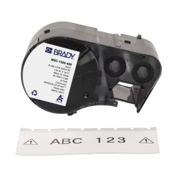 BRADY M5C-1500-499 pašlaminējošs vinila lentes rullis BMP51/BMP53/M511, 12,7 mm x 6,4 m, balts