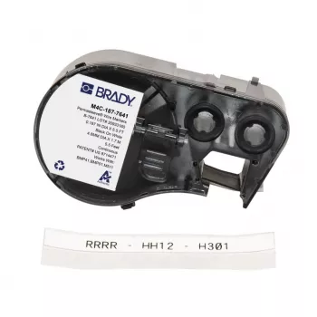 BRADY BMP41/BMP51/BMP53/M511 zema halogenu satura termosašaurinoša vadu marķēšanas uzmava, balta, 38,1 mm x 6,4 m
