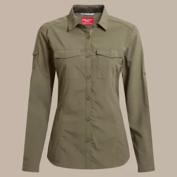 Craghoppers sieviešu NosiLife Adventure garo piedurkņu krekls III - Wild Olive - XL