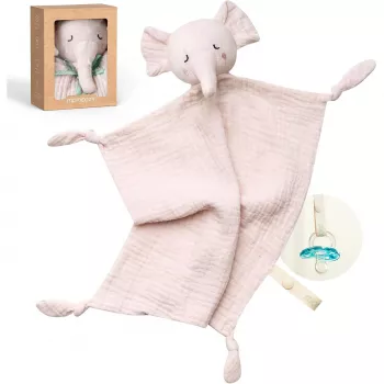 Momcozy kokvilnas zilonis mīkstā rotaļlieta mazuļiem, rozā