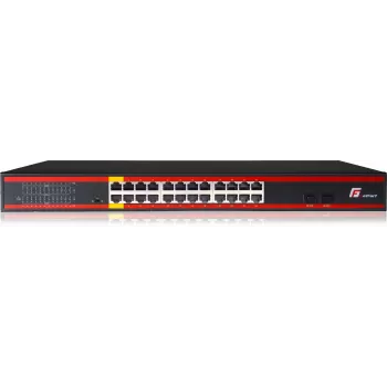 GETFORT GF-124-24PG-2S-400 24 portu Gigabit PoE+ slēdzis ar 2 SFP augšupsaitēm, 400W budžets, Rackmount