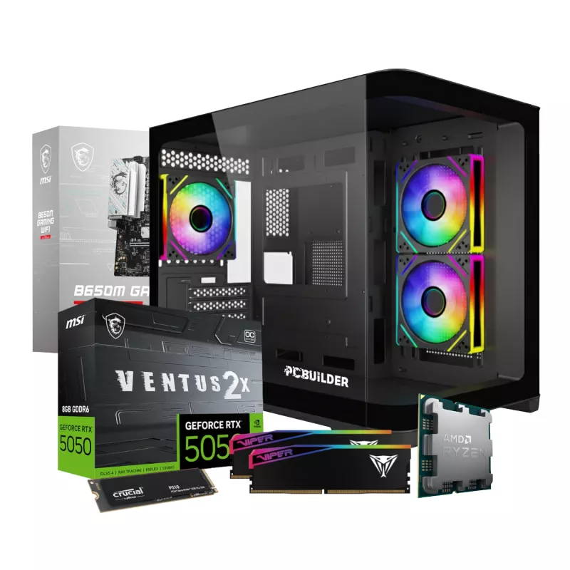 PCBuilder Ryzen 5 8400F RECON Windows 11 spēļu dators