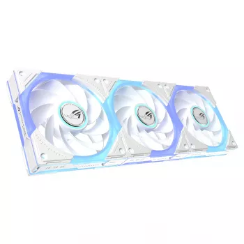 ASUS ROG Strix GR120 ARGB Reverse White 3in1 korpusa ventilatoru komplekts, 120mm PWM, 2500 RPM, 70.38 CFM, 3.88 mmH2O, Fluid Dynamic Bearing, Aura Sync