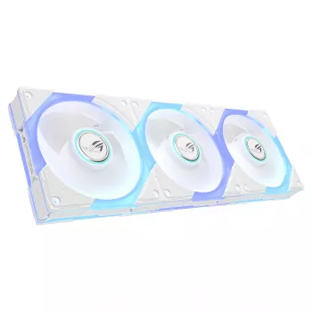 ASUS ROG Strix GR120 ARGB Reverse White 3in1 korpusa ventilatoru komplekts, 120mm PWM, 2500 RPM, 70.38 CFM, 3.88 mmH2O, Fluid Dynamic Bearing, Aura Sync