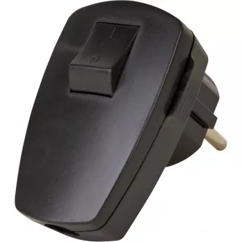 Kopp drošības spraudnis ar slēdzi, melns, 16 A, 250 V, 3 x 1.5 mm²