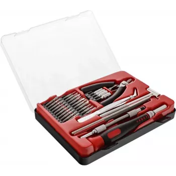 INLINE® Universal Tool Set 32-in-1, precīzijas skrūvgriežu komplekts ar 30 uzgaļiem, pagarinātāju, magnētisku galu, hroma-vanādija tērauds, kompakts futrālis