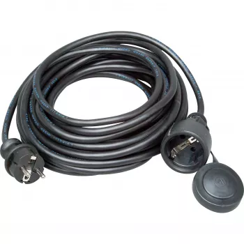 Kopp gumijas pagarinātājs ar Schuko spraudni/ligzdu, 10 m, H05RR-F 3G1.5, IP44, melns (147310042)