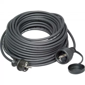 KOPP ELEKTROTECHNIK 25 m smagās gumijas drošības pagarinātājs, Schuko, H07RN-F, IP44, 16 A, melns