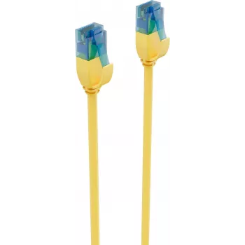 ShiverPeaks BS08-22032 CAT6 U/UTP plānais Ethernet patch vads, RJ45, dzeltens, 0,5m