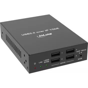 InLine® USB 2.0 Host/Device pagarinātājs pa IP, vienai ierīcei, RJ45 / SFP