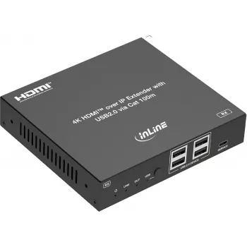 InLine® KVM Extender over IP, HDMI 4K/60Hz, 100m, uztvērējs (RX) (57886H)