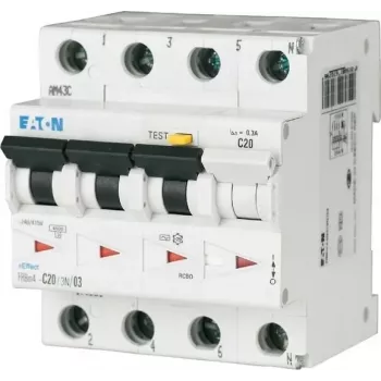 Eaton FRBM4-C32/3N/003-A RCBO, 4 polu (3P+N), 32 A, 30 mA, A tips, C līkne, 6 kA