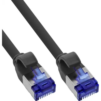150 gab. B-Pack InLine® Slim Cat.6A S/FTP LSZH patch vads, melns, 0,30 m