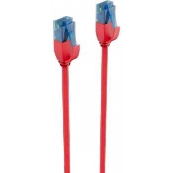ShiverPeaks BASIC-S Slim Cat6 U/UTP vada gabals, 5m, sarkans, 28 AWG, 10 Gbps