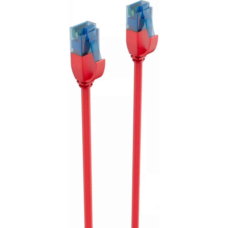ShiverPeaks BASIC-S Slim Cat6 U/UTP vada gabals, 5m, sarkans, 28 AWG, 10 Gbps
