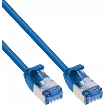 InLine® Slim Patch Cable, U/FTP PiMf, Cat.6A, zils, 3 m