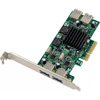 InLine® USB 3.2 Gen.1 PCIe interfeisa karte, 4 porti, iekšējais/ārējais
