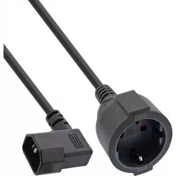 InLine® tīkla adaptera kabelis, IEC C14 vītņots uz zemējuma kontaktligzdu, 0,5 m